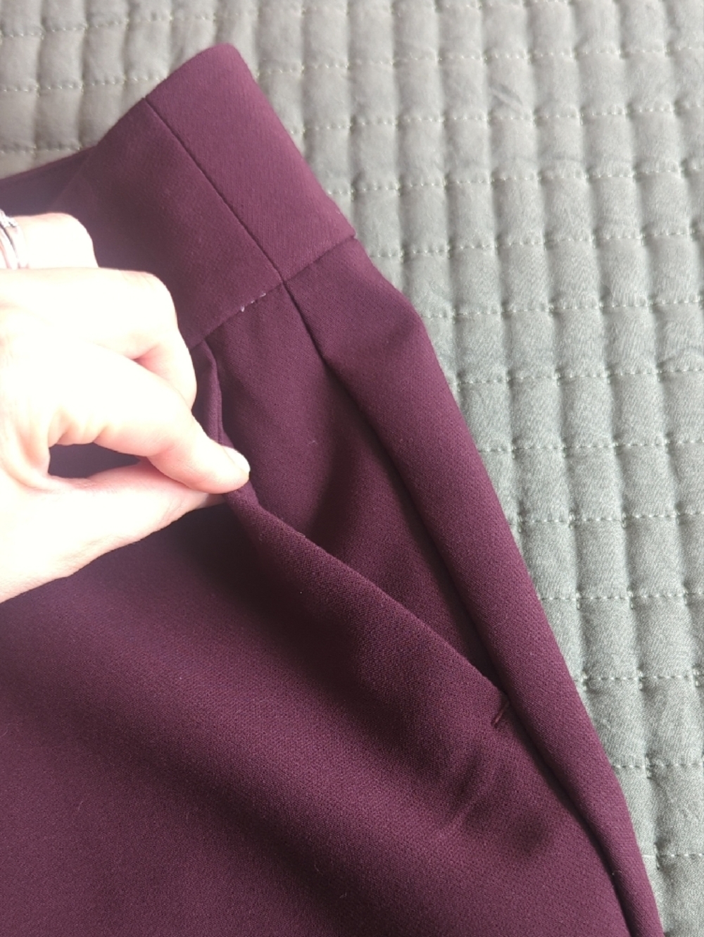 Ann Taylor Factory Plum Ponte Trousers - Picture 5 of 7